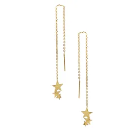 CHLOE GOLD STAR THREADER EARRINGS