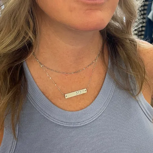 Cincy Love 513 Bar Necklace (GOLD, SILVER OR ROSE GOLD)
