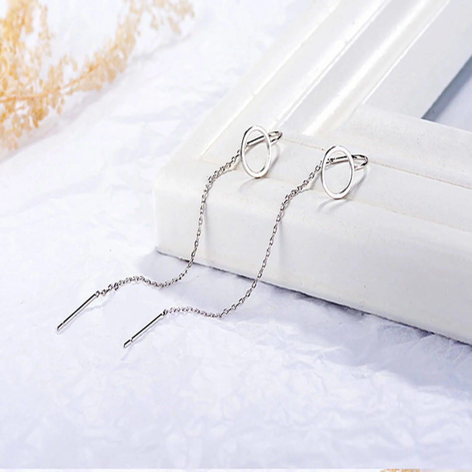 Circle Threader Earrings for Women | Minimalist Jewellery