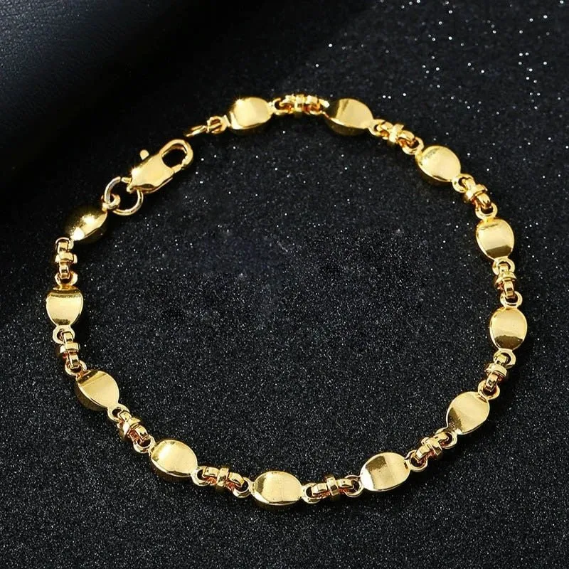 Classic Chain Bracelet 14k Yellow Gold Women Jewelry