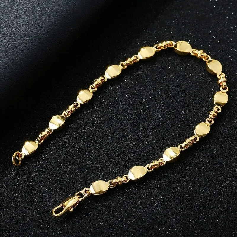 Classic Chain Bracelet 14k Yellow Gold Women Jewelry