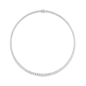 Classic Tennis 12CT Diamond Necklace | 18K White Gold