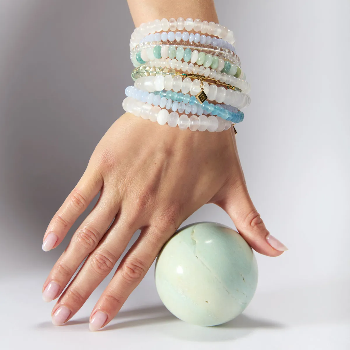 CLEAR QUARTZ CANDY BEADS BRACELET