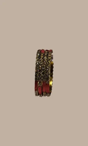 Coral Stonework Bangles