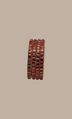 Deep Pink Stonework Bangles