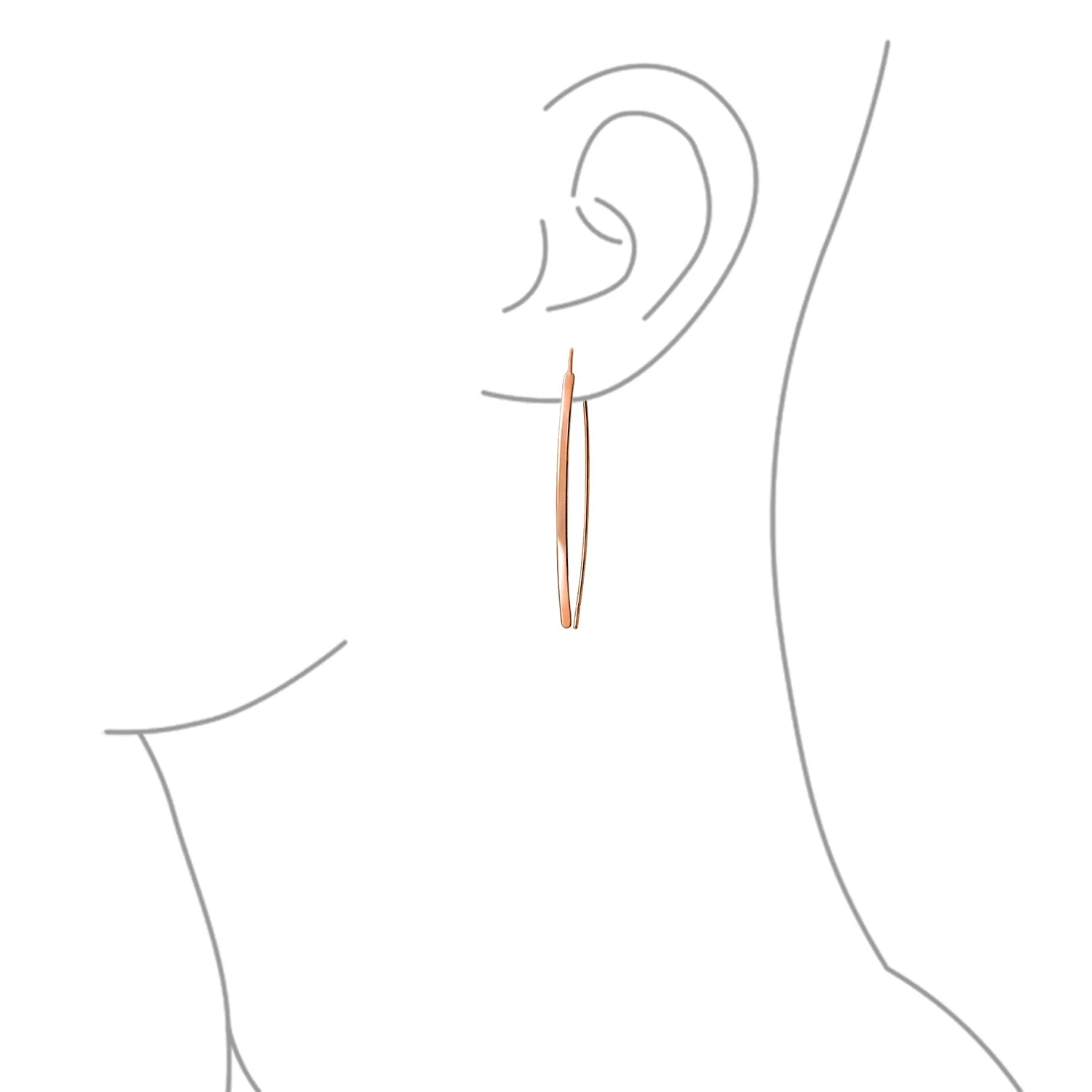 Delicate Minimalist Dangle Earrings Rose Gold Plated  Sterling Silver Threader