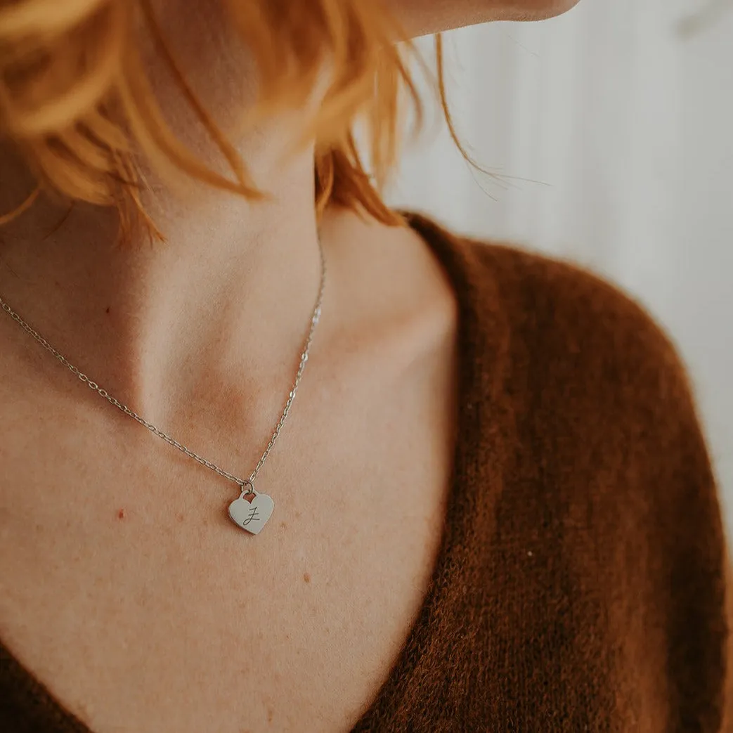 Deluxe Engraved Mini Heart Necklace