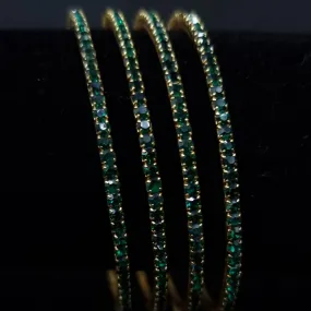 Designer rhinestone metal bangles.