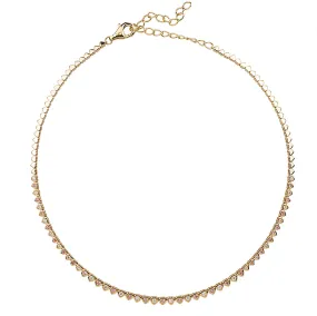 Diamond & Pink Sapphire Heart Tennis Necklace