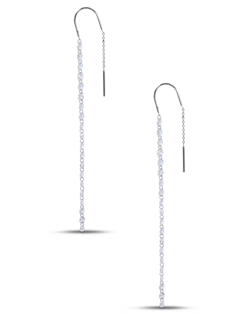 Diamond Sequin Threader Earrings
