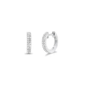 Double Row Diamond Huggie Earrings