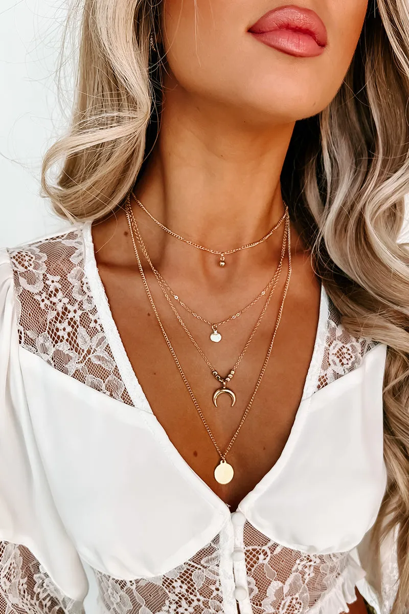 Elegant Effect Layered Necklace (Gold)