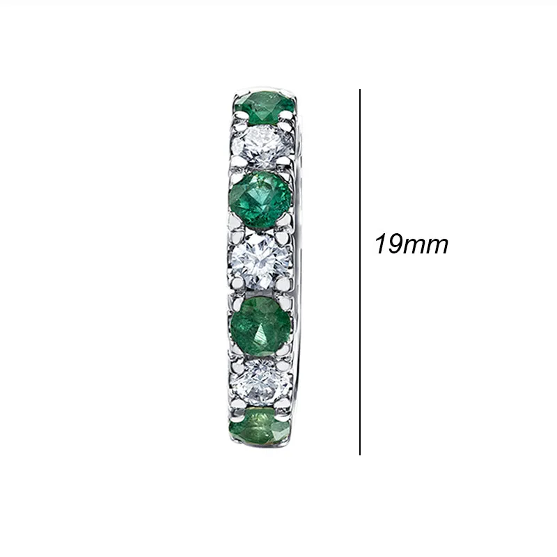 Emerald & Diamond Hoop Earrings