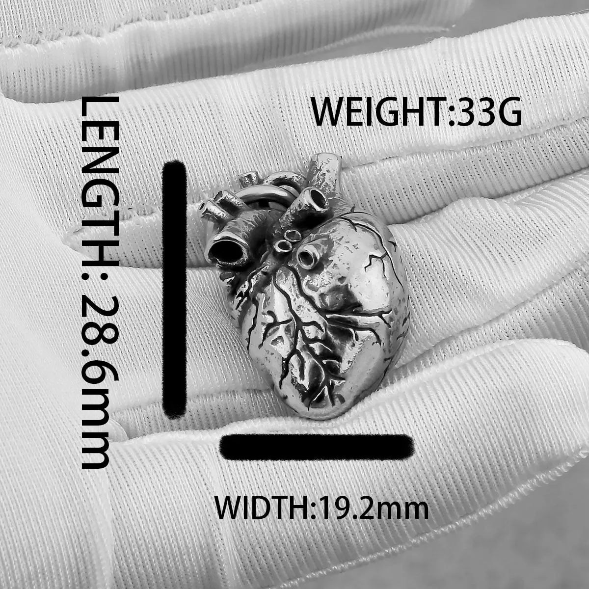 Fashion Minimalist Heart Necklace Men and Women Anatomical Heart Hip Hop Pendant