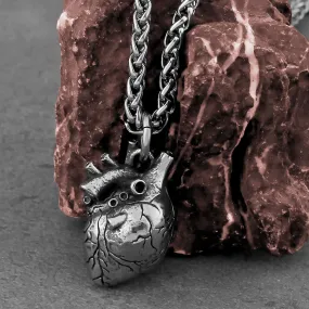 Fashion Minimalist Heart Necklace Men and Women Anatomical Heart Hip Hop Pendant