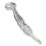 Feather Pen Charm In Sterling Silver
