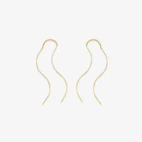 Flow drop short threader earrings