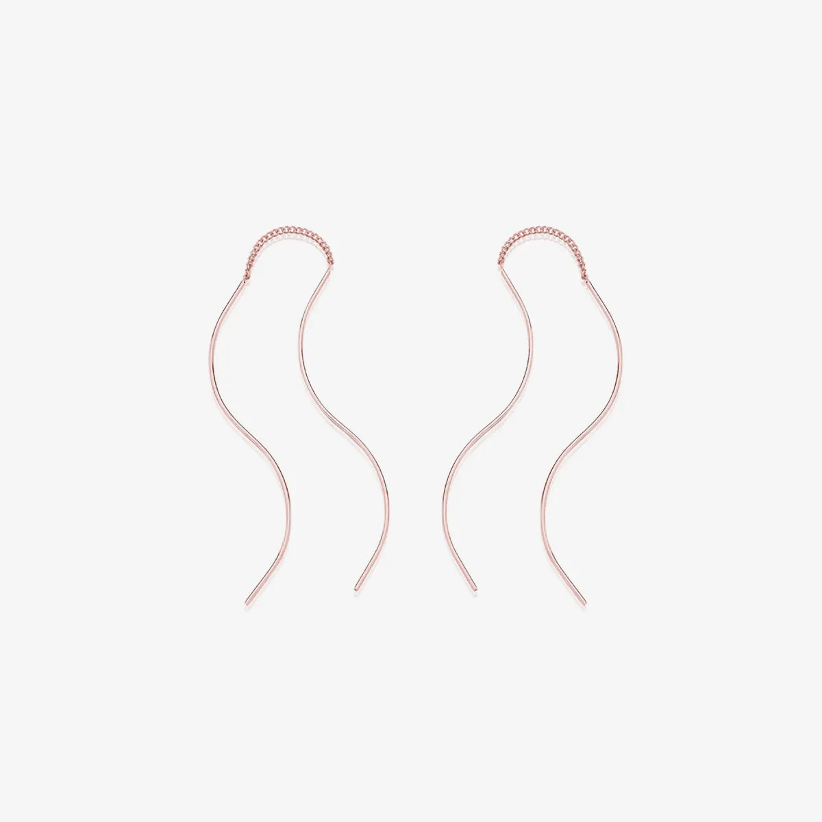 Flow drop short threader earrings