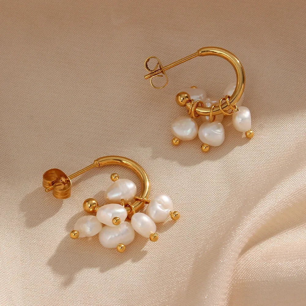 Freshwater Pearl Hoop Earrings