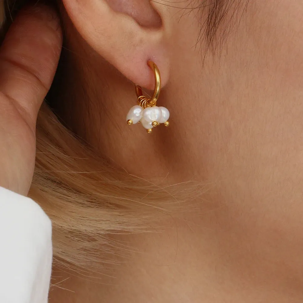 Freshwater Pearl Hoop Earrings