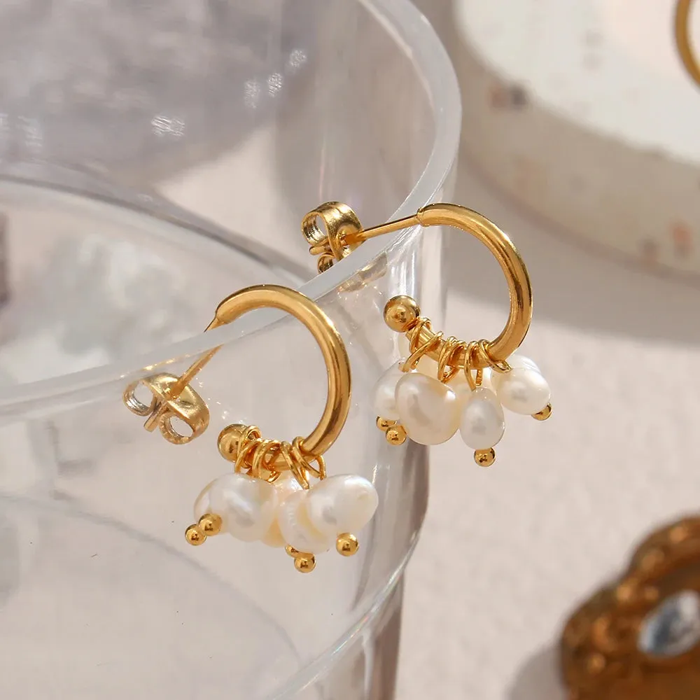 Freshwater Pearl Hoop Earrings