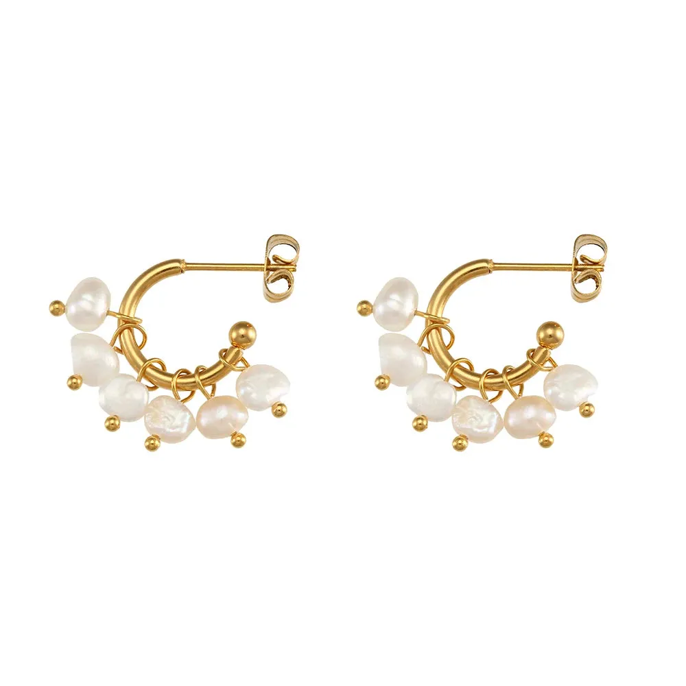 Freshwater Pearl Hoop Earrings