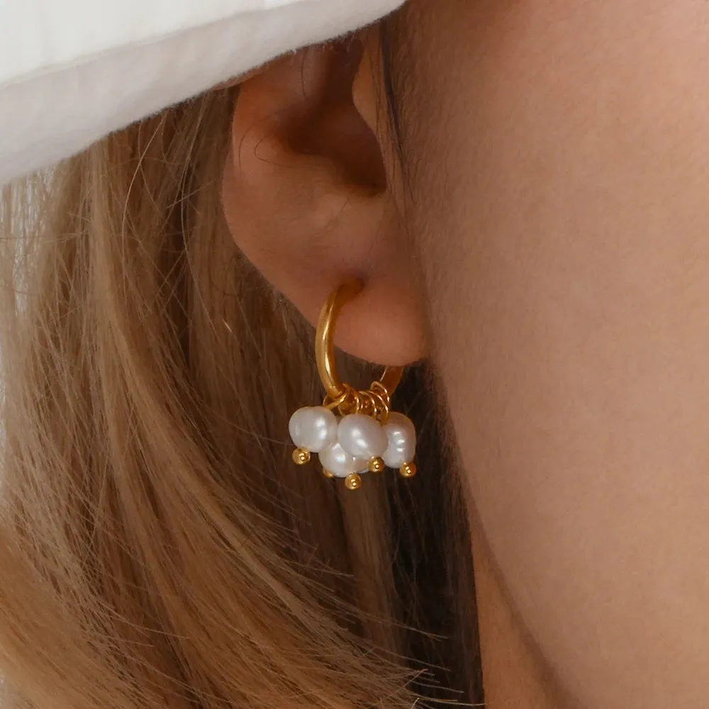 Freshwater Pearl Hoop Earrings