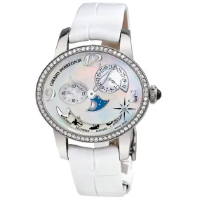 Girard Perregaux Cat's Eye Mother of Pearl Zodiac Dial 18K White Gold Diamond Ladies Watch 80483D53A761-BK7A