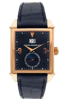 Girard Perregaux Vintage 1945 18kt Rose Gold Black Leather Men's Watch 25800-0-52-645