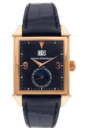 Girard Perregaux Vintage 1945 18kt Rose Gold Black Leather Men's Watch 25800-0-52-645