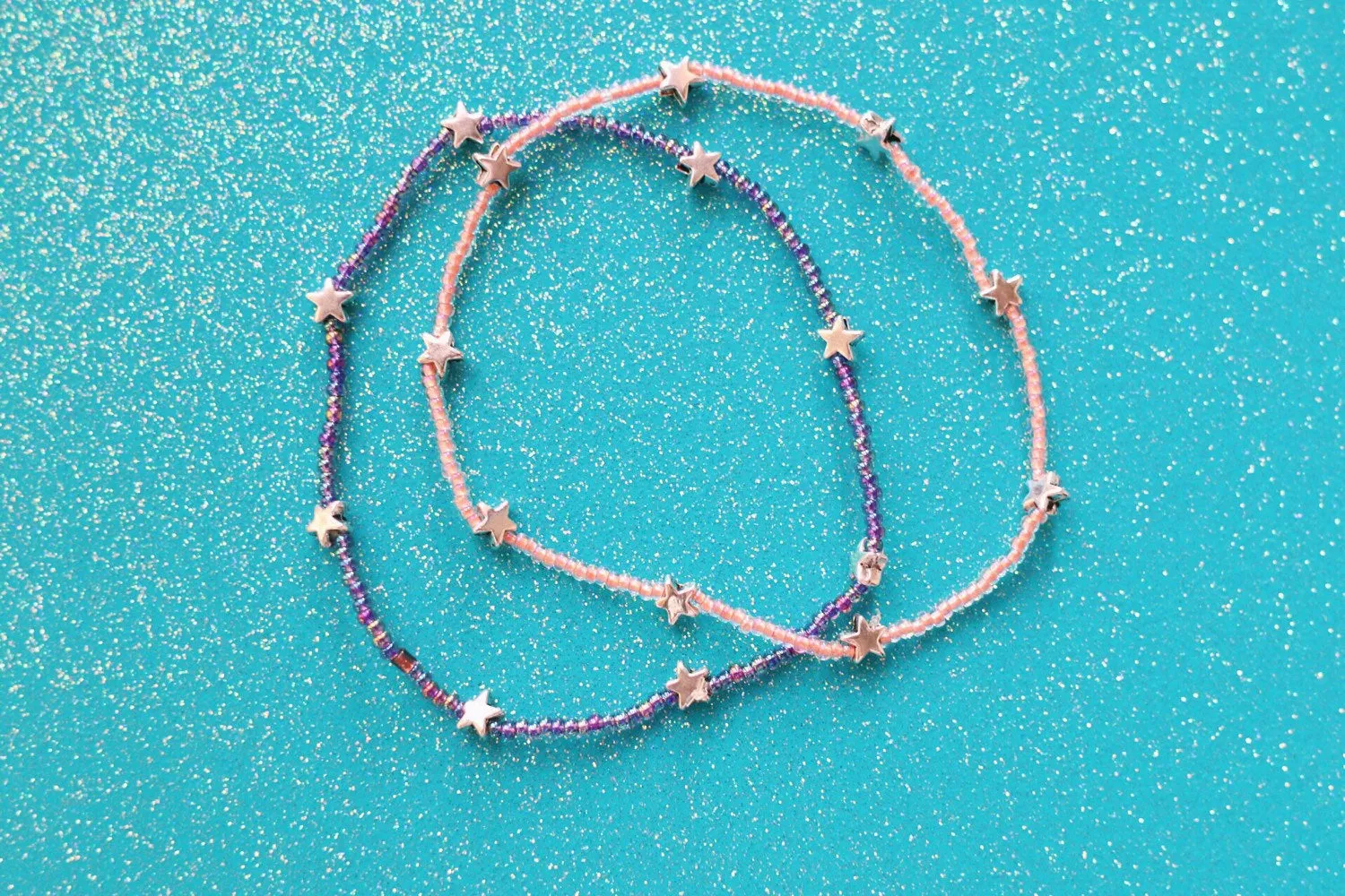 Glass Beaded Stars Anklets