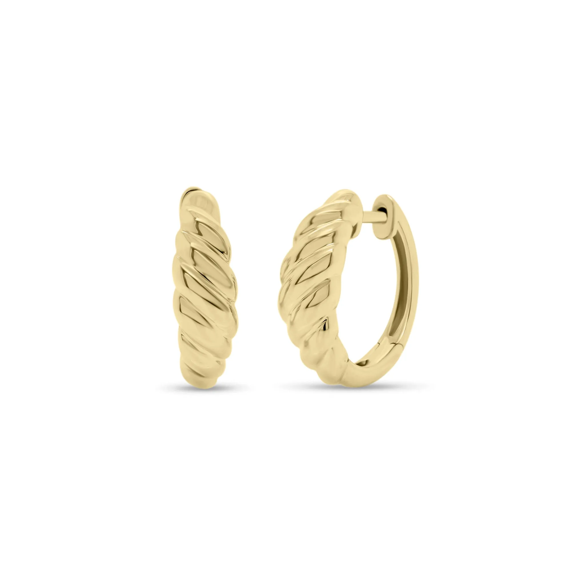 Gold Cable Huggie Earrings