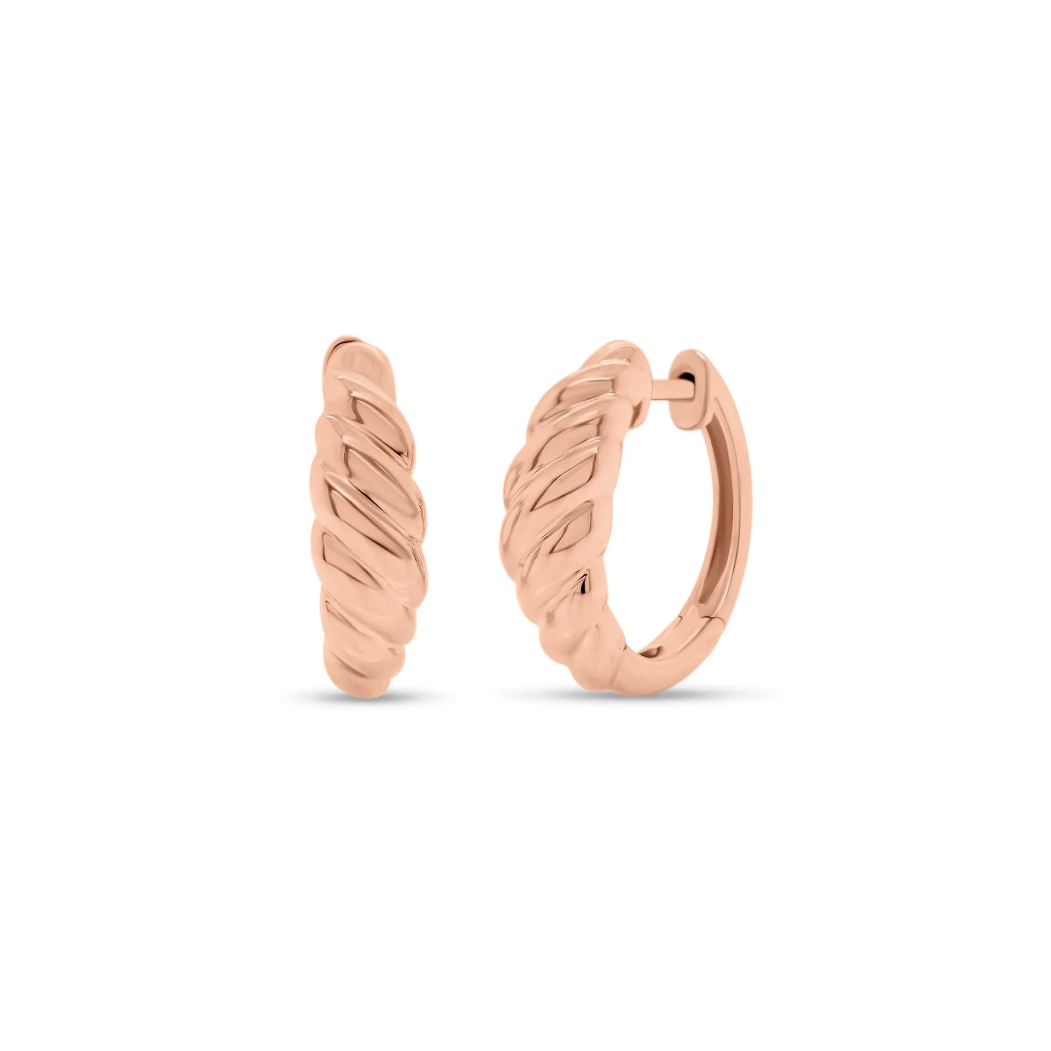 Gold Cable Huggie Earrings