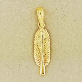 Gold Egyptian Feather Charm Pendant