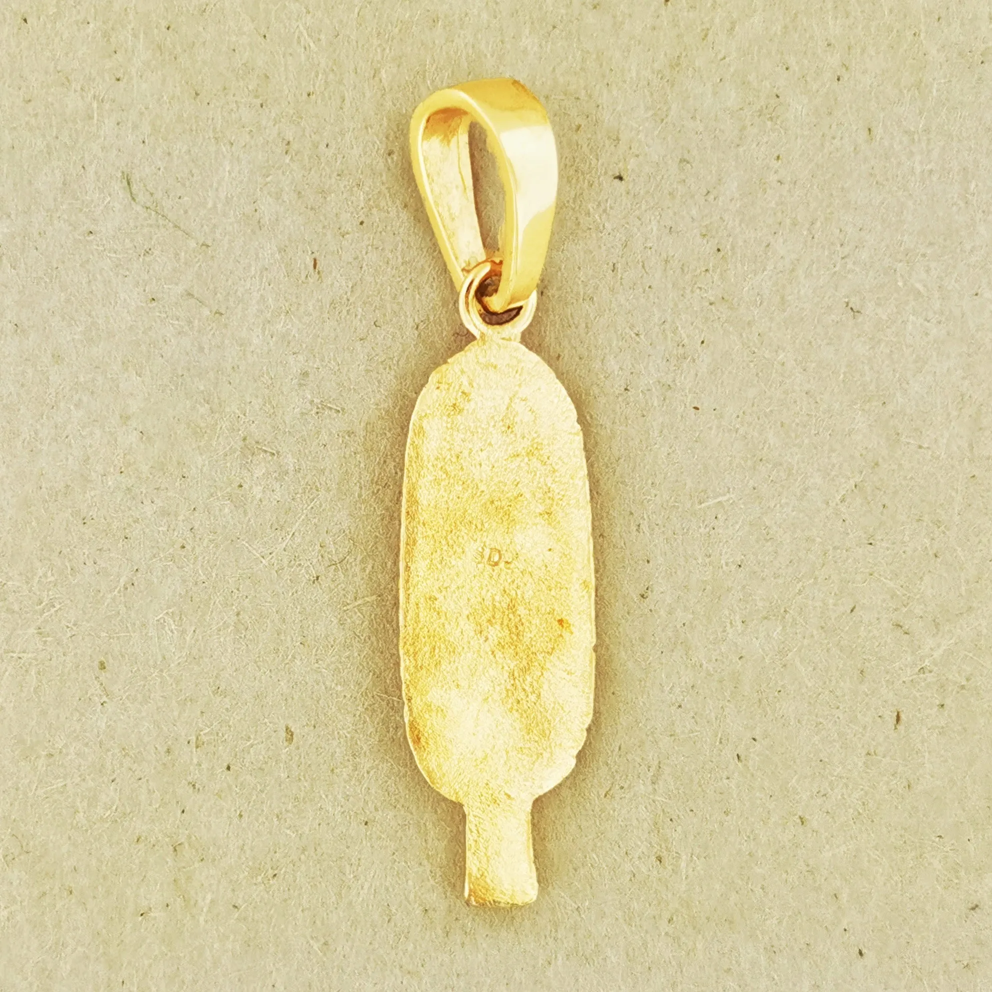 Gold Egyptian Feather Charm Pendant