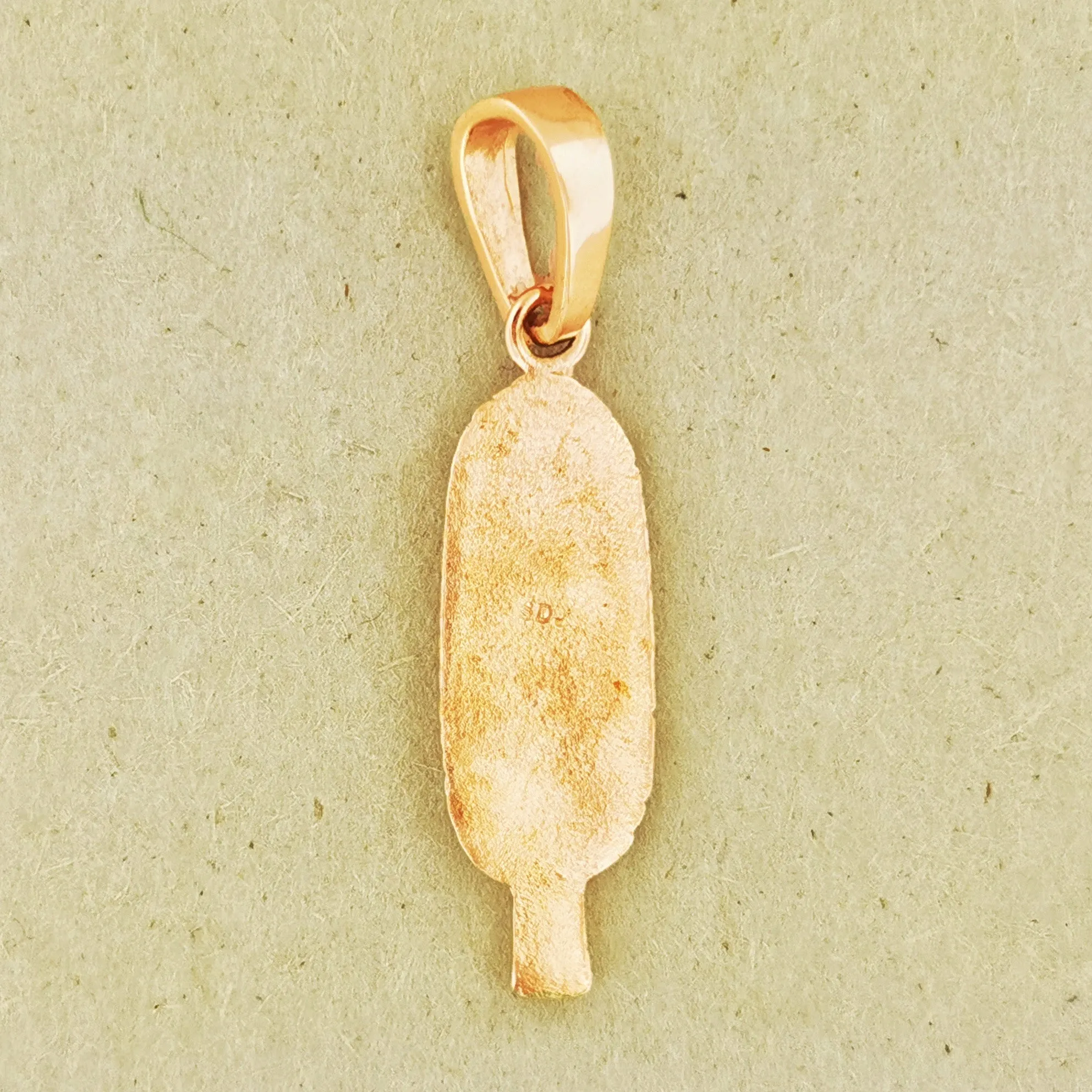 Gold Egyptian Feather Charm Pendant