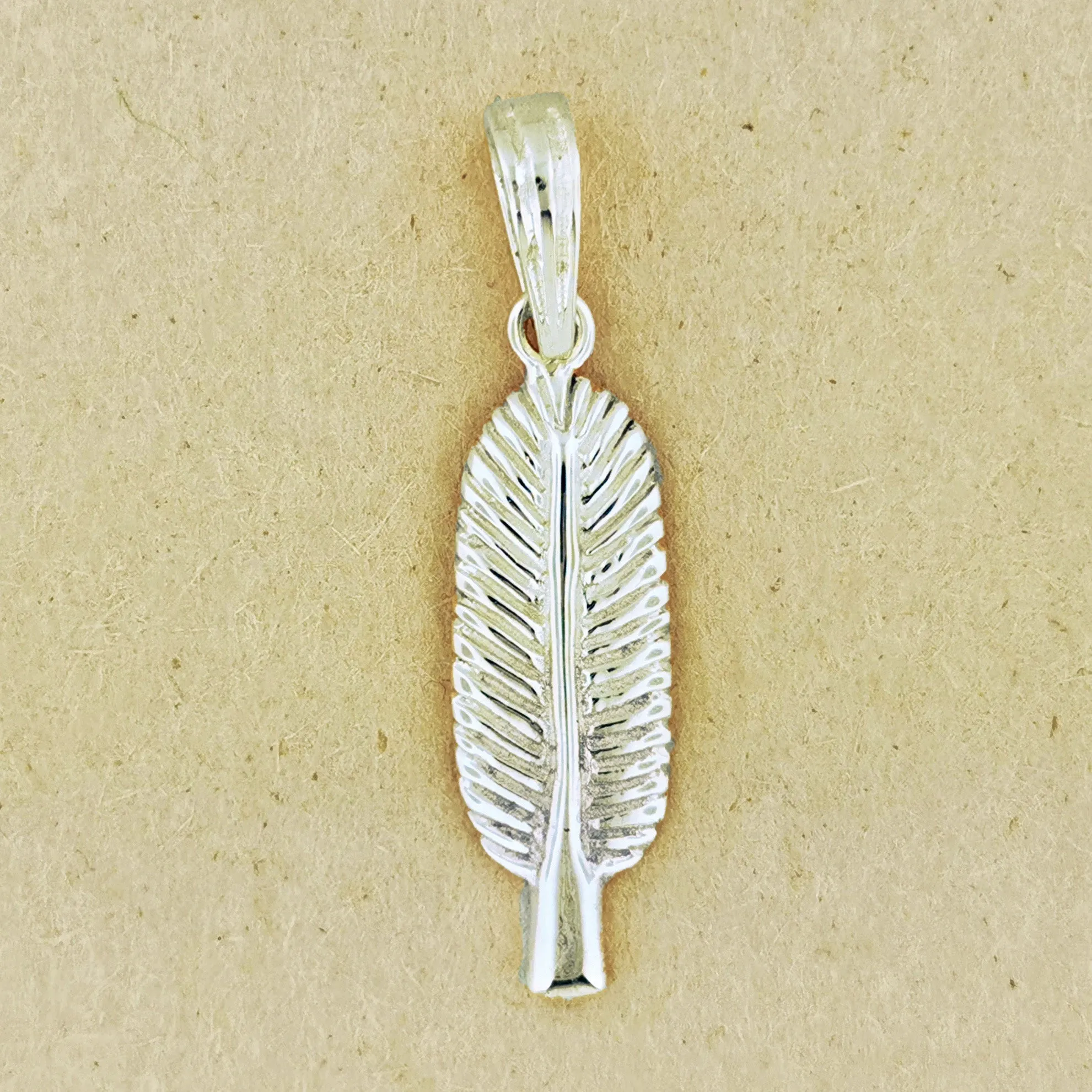 Gold Egyptian Feather Charm Pendant