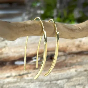 Gold Or Silver Threader Arc Drop Earrings