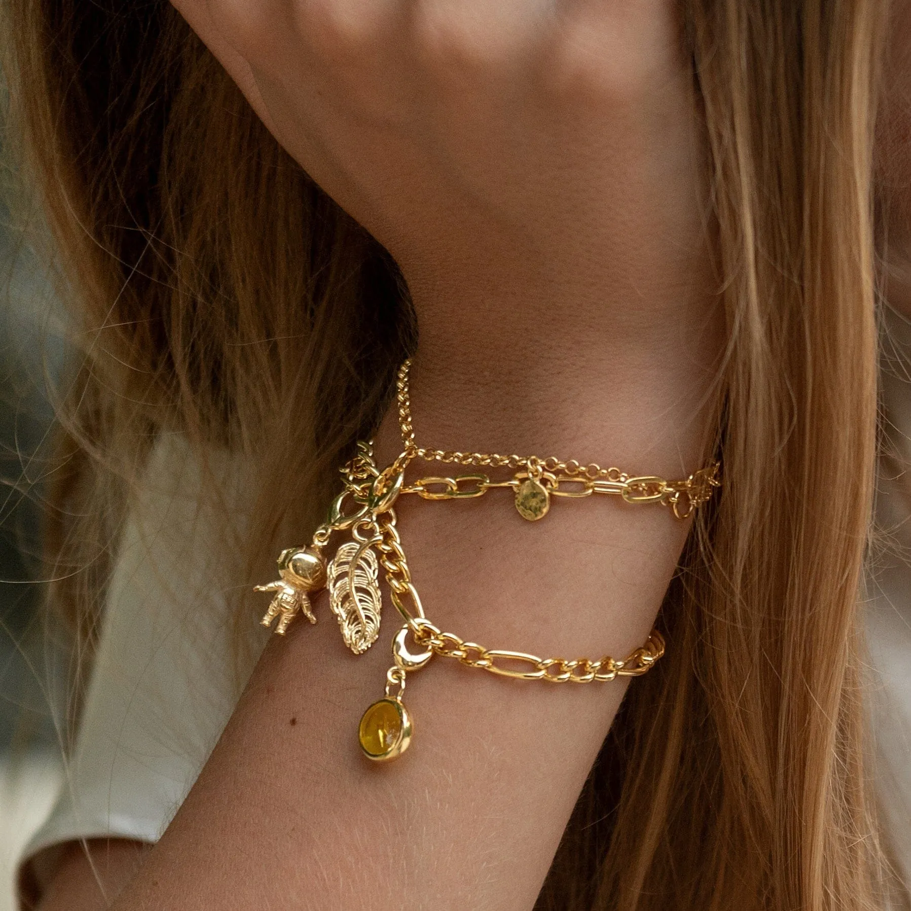 Gold Plated Feather Charm