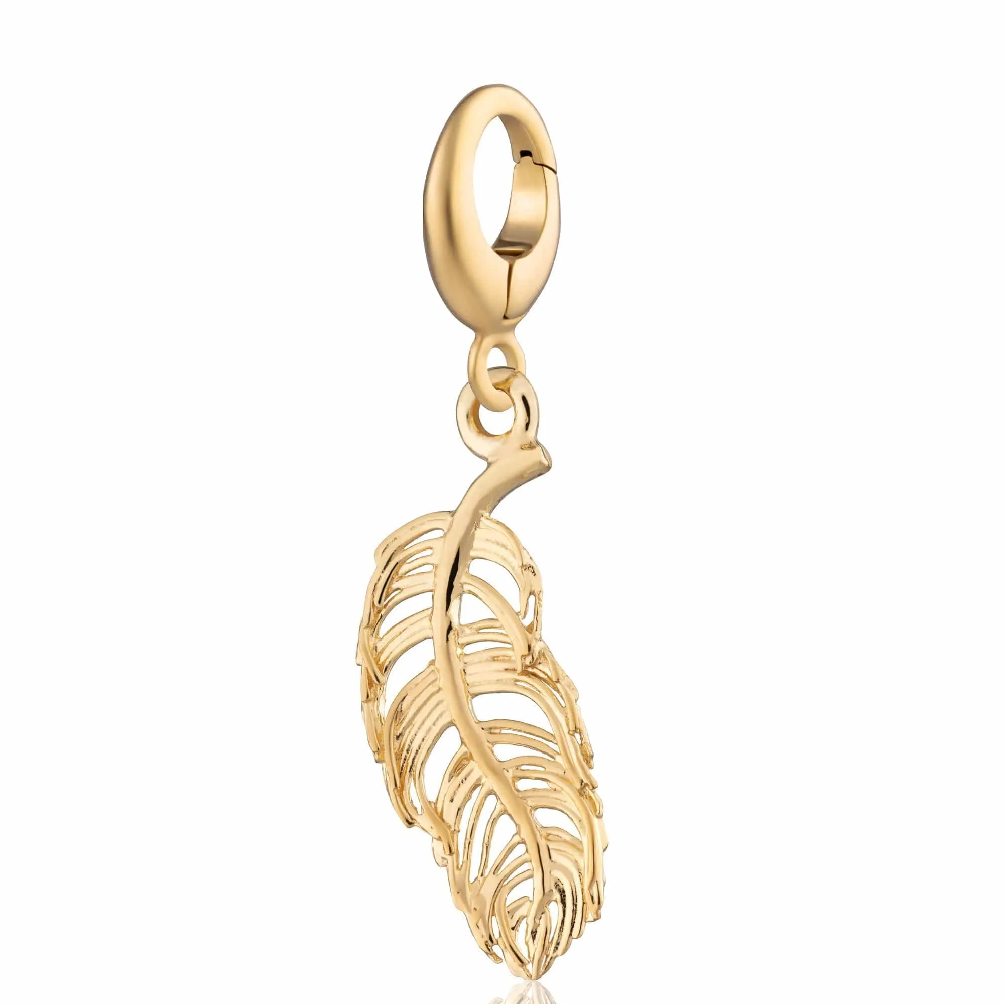 Gold Plated Feather Charm