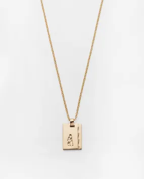 Gold Star Sign Necklace Aquarius
