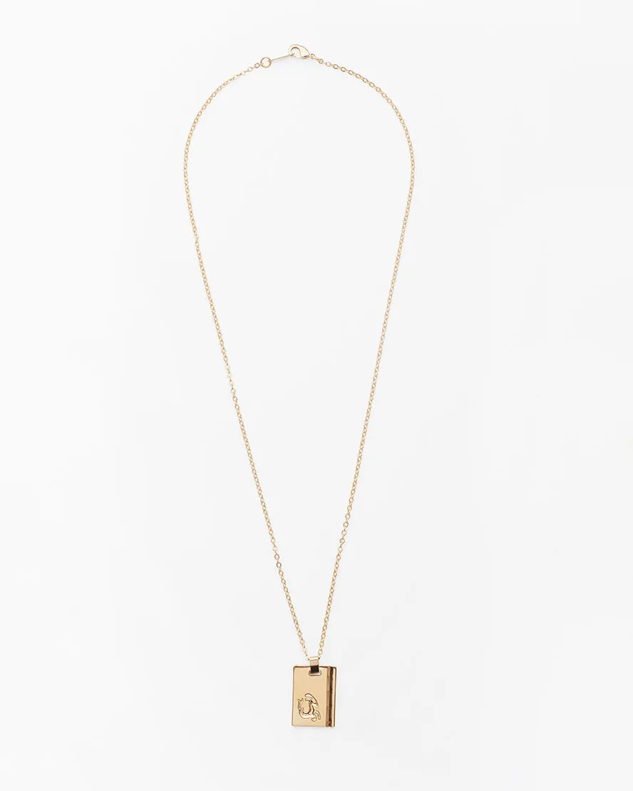 Gold Star Sign Necklace Capricorn