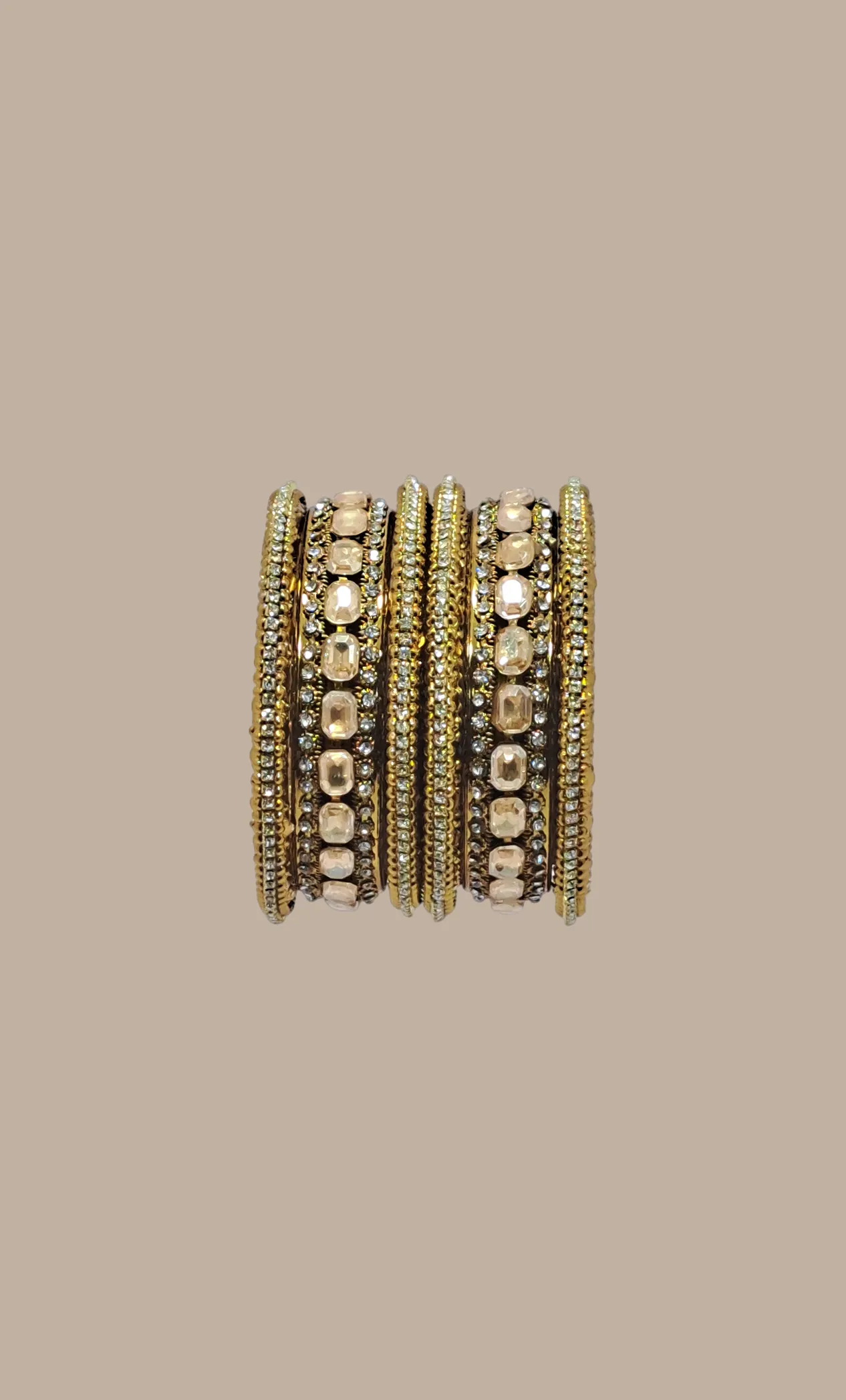 Gold Stonework Bangles