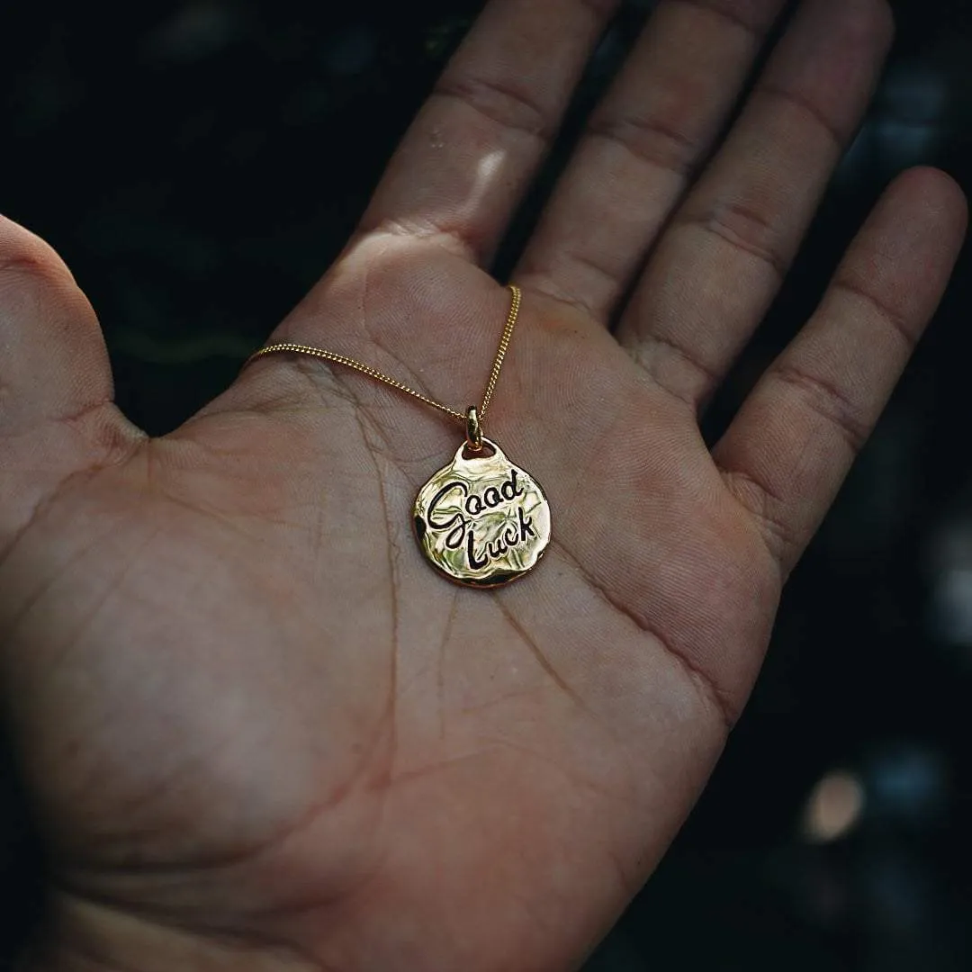 GOOD LUCK DESERT FLOWER PENDANT NECKLACE | 24K GOLD PLATED