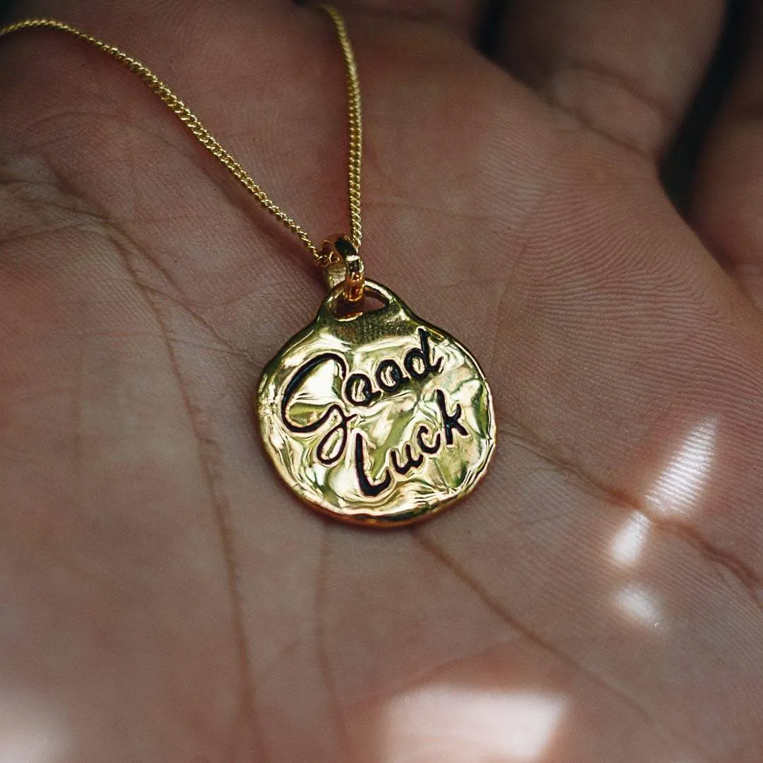 GOOD LUCK DESERT FLOWER PENDANT NECKLACE | 24K GOLD PLATED