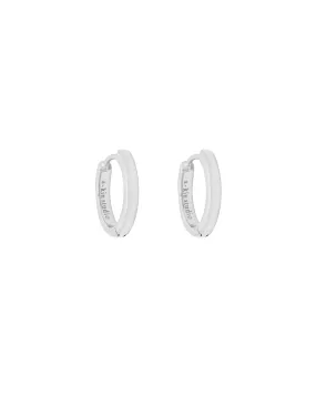 Grace Small Solid Gold Hoops - White Gold
