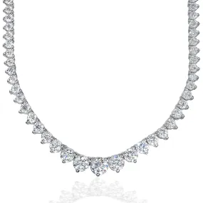 Graduated Necklace (24.08 ct Diamonds) in White Gold