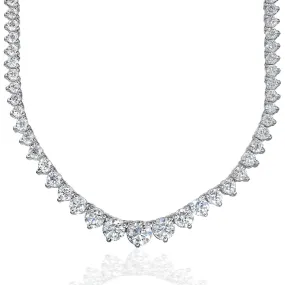 Graduated Riviera Tennis Necklace (25 ct EF VVS GIA Diamonds) in White Gold
