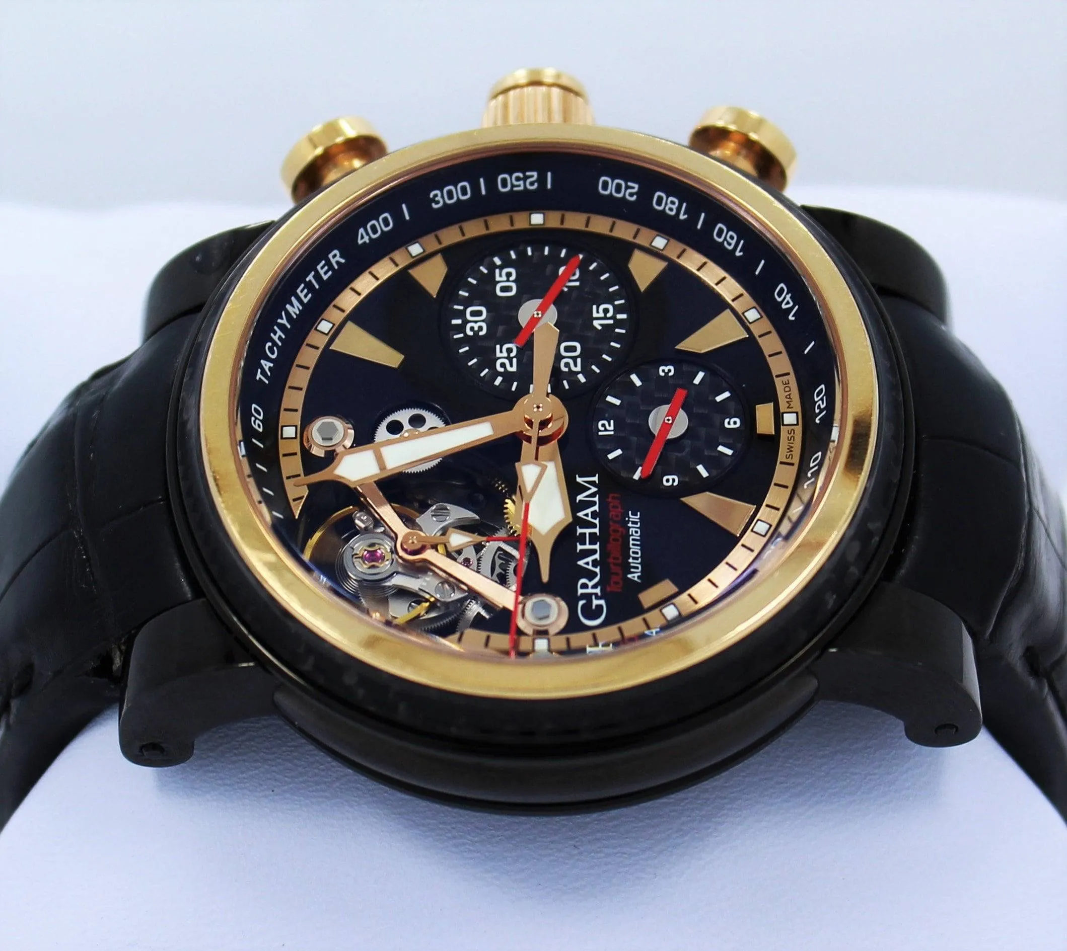 GRAHAM Tourbillograph 2TWAO.B01A Silverston Woodcote Watch tourbillon BOX/PAPERS