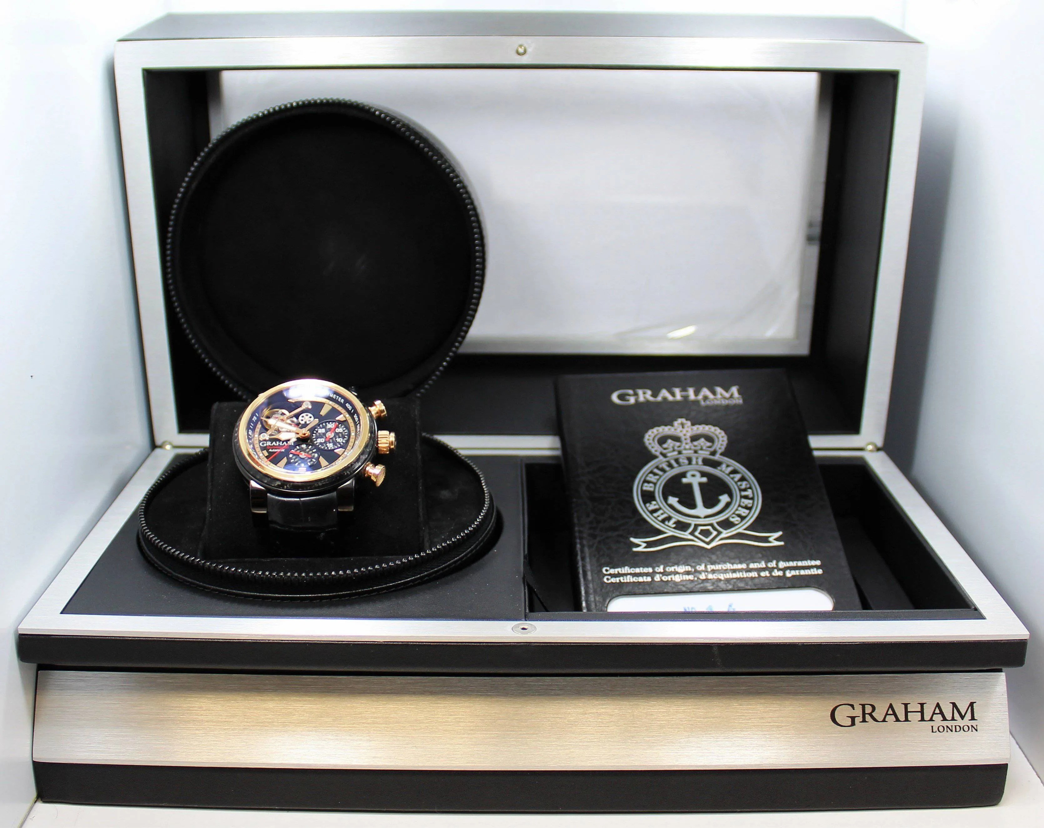 GRAHAM Tourbillograph 2TWAO.B01A Silverston Woodcote Watch tourbillon BOX/PAPERS